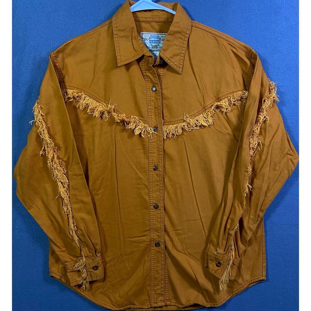 Vintage Gitano Women's Western Fringe Shirt 80s Cowgirl Costume Halloween Medium